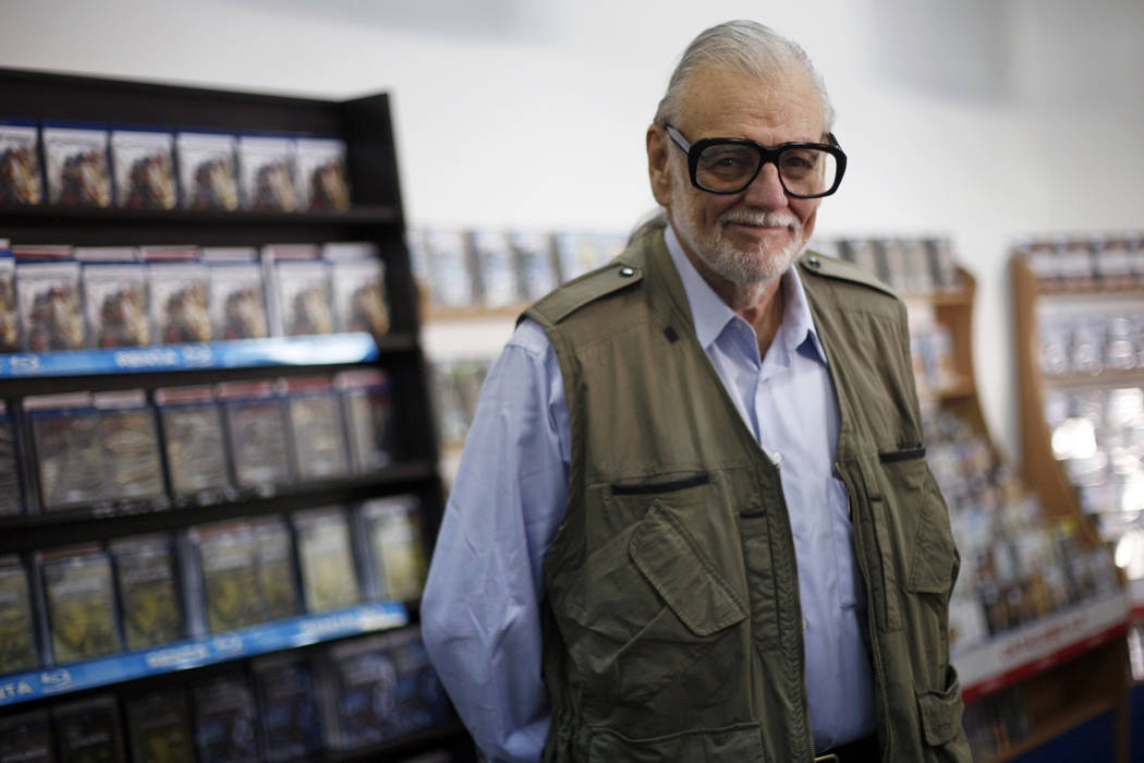 U.S. filmmaker George A. Romero, also known as the Zombie Master, poses for the media during the Hallowfest news conference in Mexico City October 21, 2011. Romero died in his sleep Sunday, July 1 ...
