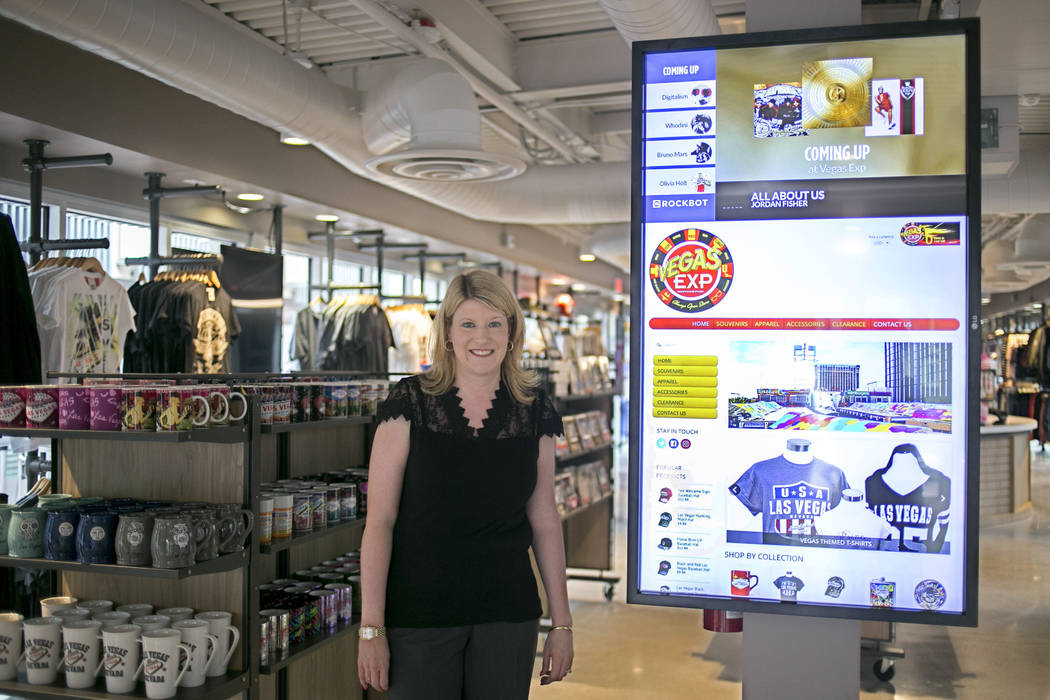 Jennifer Turner, president and CEO of M&K Enterprises, at her Vegas EXP store in the Grand Bazaar Shops on the Strip in Las Vegas, Thursday, July 20, 2017. Vegas EXP will be the first interact ...
