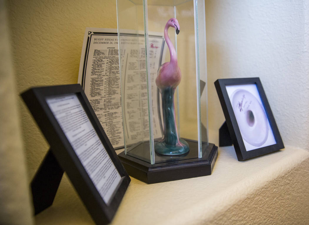 An original pink Flamingo, one of the few that Benjamin "Bugsy" Siegel gave to visitors on the opening day of the Flamingo. (Todd Prince/Las Vegas Review-Journal)