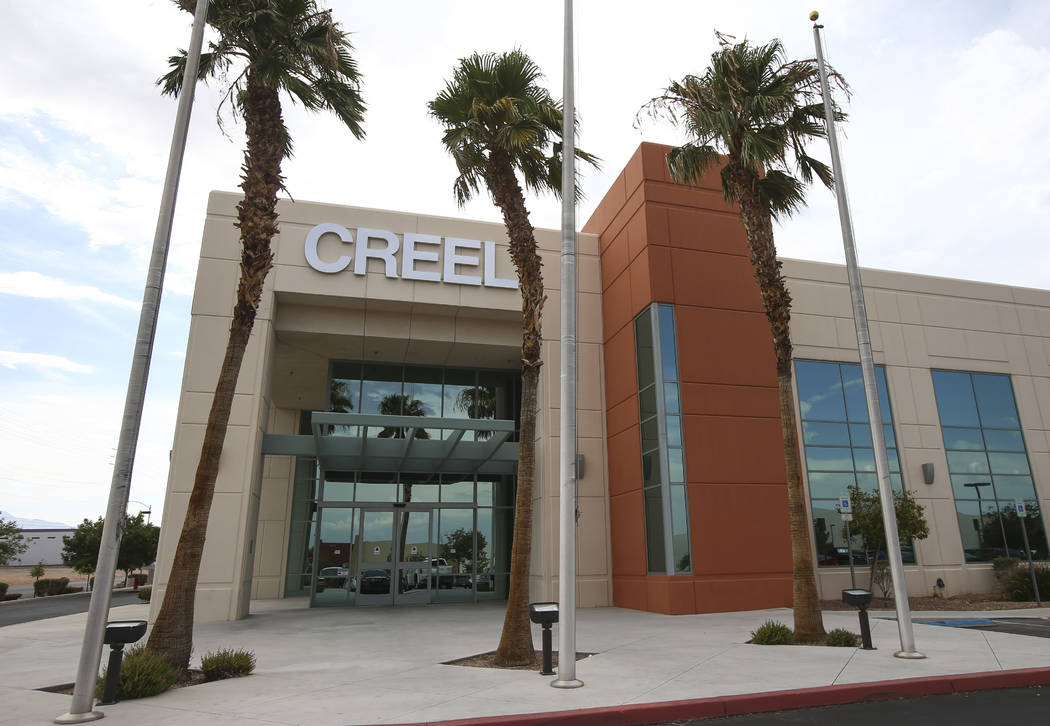The exterior of CREEL Printing in Las Vegas on Tuesday, July 18, 2017. The family-owned business was sold to Chicago-based LSC Communications. Chase Stevens Las Vegas Review-Journal @csstevensphoto