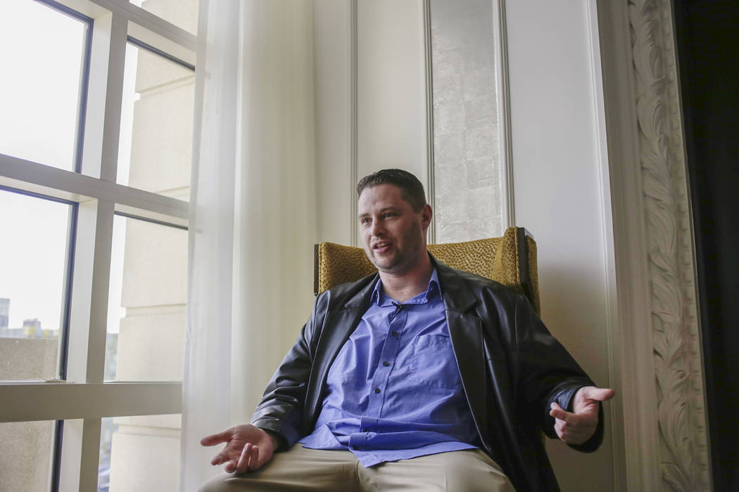 Ramsey Denison, director of җhat Happened in Vegas," speaks to the Review-Journal at the Paris Las Vegas, Wednesday, July 19, 2017. Denison made a documentary film about Tashii Brown, an unarmed ...