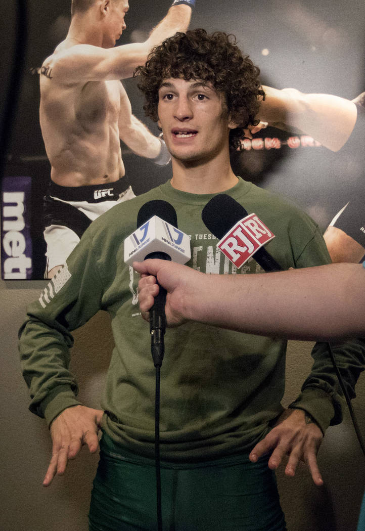 Sean O'Malley discusses what it was like to defeat Alfred Khashakyan on Dana White's Contender Series and get signed to the UFC at The Ultimate Fighter gym in Las Vegas, Tuesday, July 18, 2017. He ...