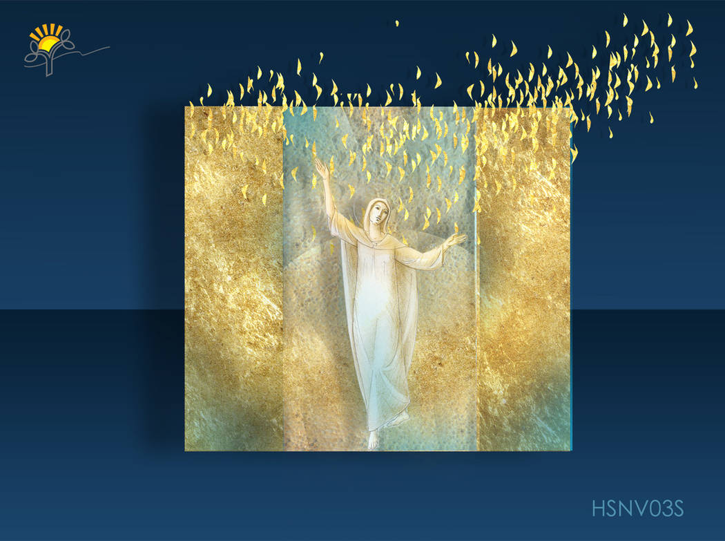 A rendering of "Mary of Pentecost," artwork created by Mirko Codenotti of Artesanos Don Bosco, which when completed will be in the vestibule of the church.