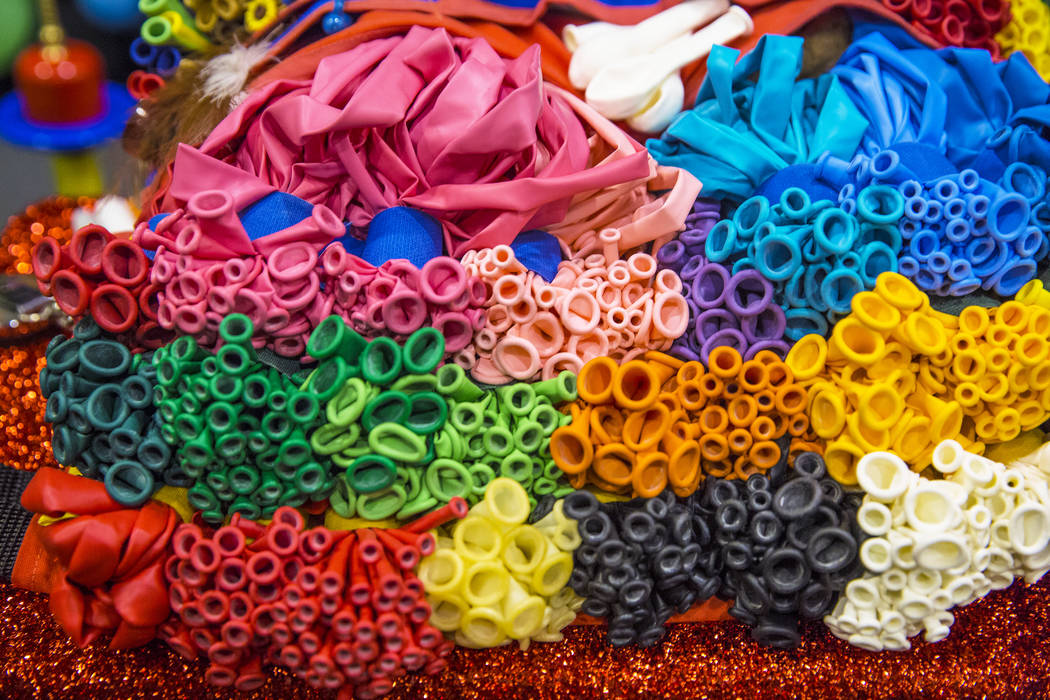 Bins of multicolored balloons fill one of two meeting rooms during the Bling Bling Jam Balloon Convention on Tuesday, July 25, 2017, at the Golden Nugget hotel-casino, in Las Vegas. Benjamin Hager ...
