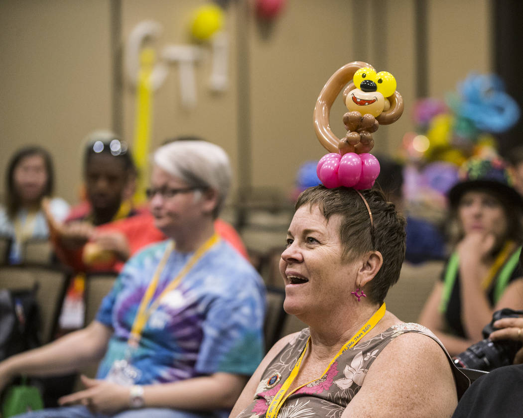 Janet Lenox listens to a balloon art class during the Bling Bling Jam Balloon Convention on Tuesday, July 25, 2017, at the Golden Nugget hotel-casino, in Las Vegas. Benjamin Hager Las Vegas Review ...