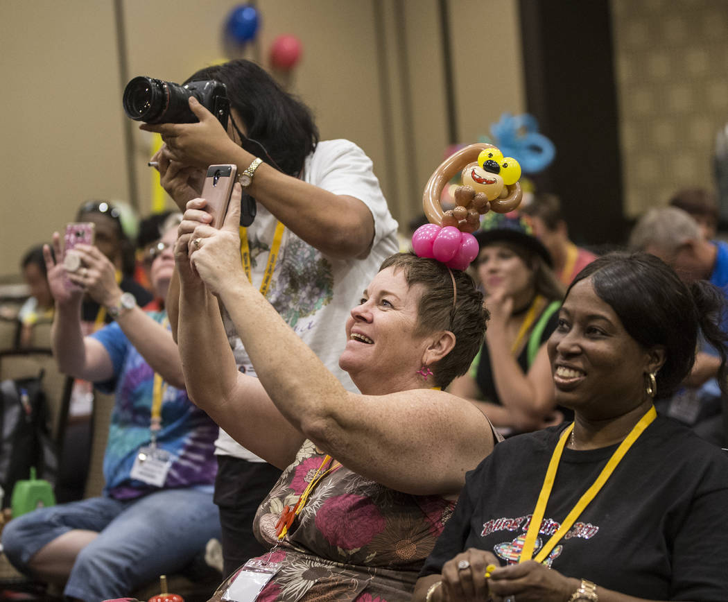 Janet Lenox listens to a balloon art class during the Bling Bling Jam Balloon Convention on Tuesday, July 25, 2017, at the Golden Nugget hotel-casino, in Las Vegas. Benjamin Hager Las Vegas Review ...