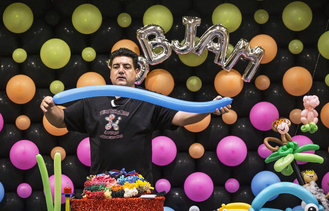 Fabrizio Bolzoni leads a balloon art class during the Bling Bling Jam Balloon Convention on Tuesday, July 25, 2017, at the Golden Nugget hotel-casino, in Las Vegas. Benjamin Hager Las Vegas Review ...
