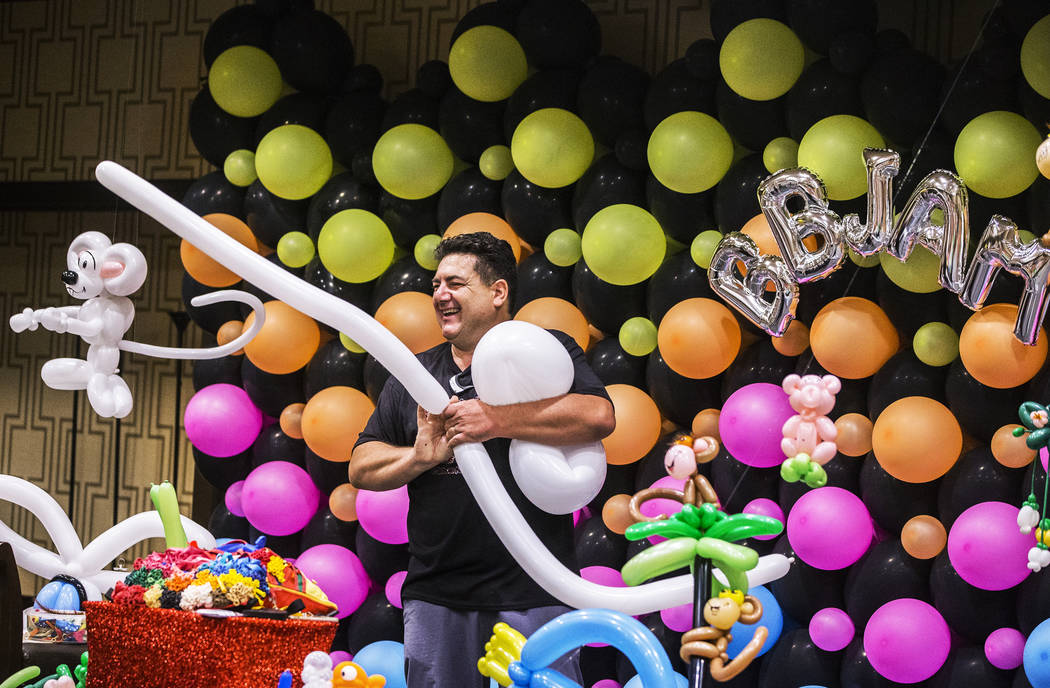 Fabrizio Bolzoni leads a balloon art class during the Bling Bling Jam Balloon Convention on Tuesday, July 25, 2017, at the Golden Nugget hotel-casino, in Las Vegas. Benjamin Hager Las Vegas Review ...