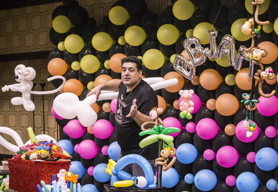 Fabrizio Bolzoni leads a balloon art class during the Bling Bling Jam Balloon Convention on Tuesday, July 25, 2017, at the Golden Nugget hotel-casino, in Las Vegas. Benjamin Hager Las Vegas Review ...