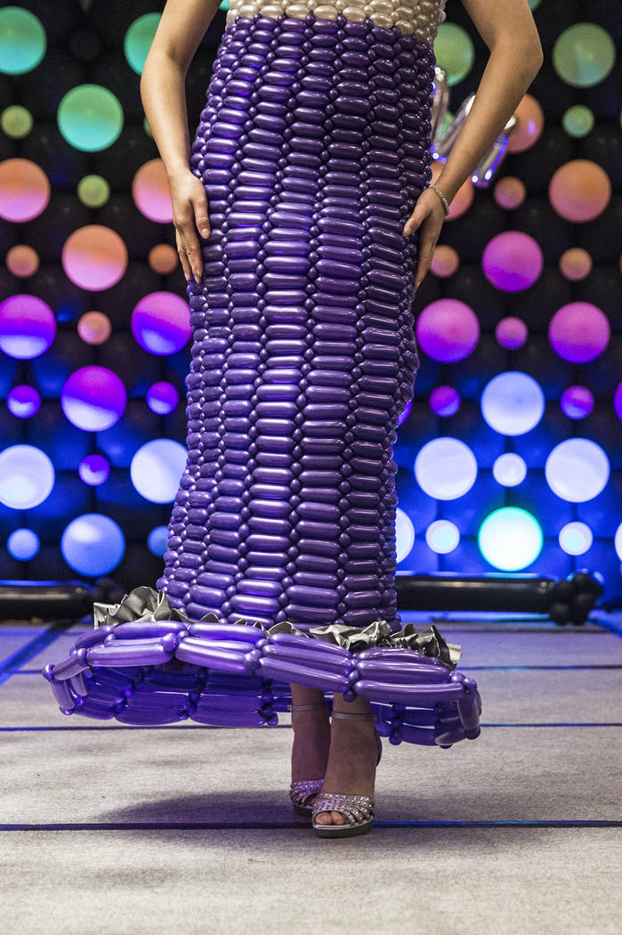 Models walk the runway during the fashion show at the Bling Bling Jam Balloon Convention on Wednesday, July 26, 2017, at the Golden Nugget hotel-casino, in Las Vegas. Benjamin Hager Las Vegas Revi ...