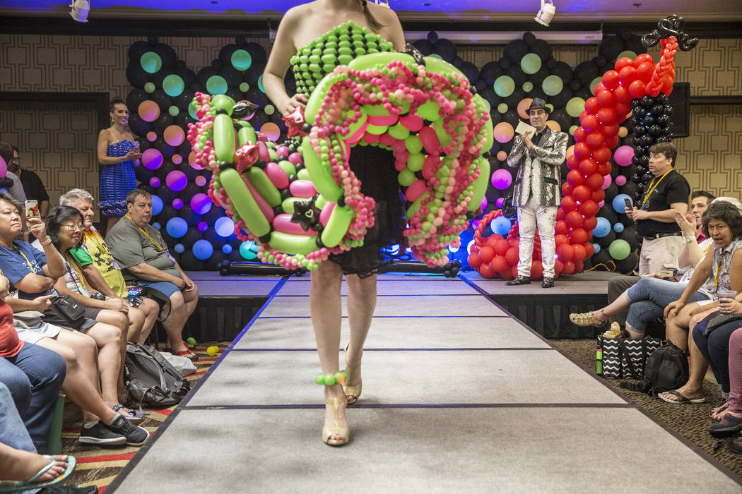 Models walk the runway during the fashion show at the Bling Bling Jam Balloon Convention on Wednesday, July 26, 2017, at the Golden Nugget hotel-casino, in Las Vegas. Benjamin Hager Las Vegas Revi ...