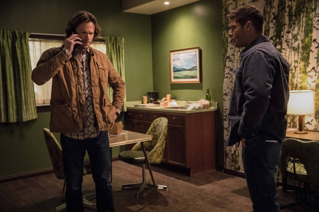 Jared Padalecki as Sam, left, and Jensen Ackles as Dean in an episode of &quot;Supernatural.&quot; (Jack Rowand/The CW)