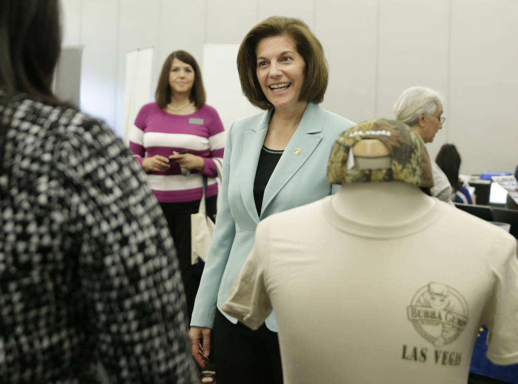 Sen. Catherine Cortez Masto talks to recruiters during a Veteran and Family Career Fair at UNLV in Las Vegas, Saturday, July 22, 2017. Gabriella Angotti-Jones Las Vegas Review-Journal @gabriellaa ...