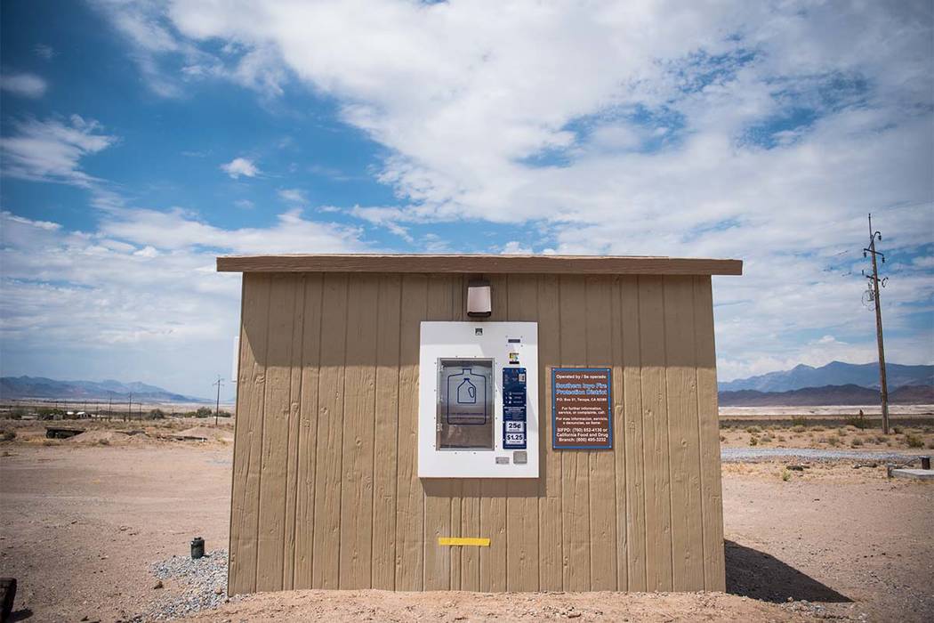 A filtered water vending machine installed in Tecopa, California, on Tuesday, July 25, 2017. Morgan Lieberman Las Vegas Review-Journal