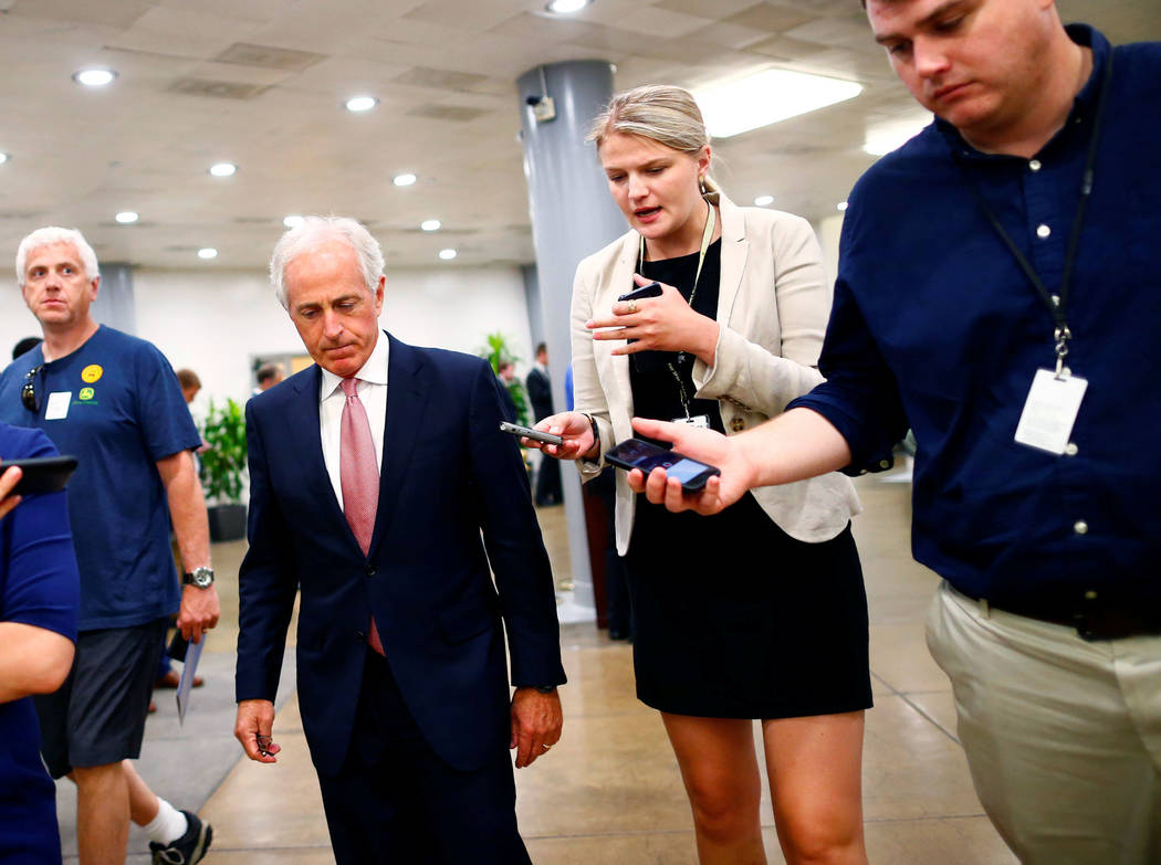 Senator Bob Corker (R-TN) arrives for a health care vote on Capitol Hill in Washington, U.S. July 26, 2017. REUTERS/Eric Thayer