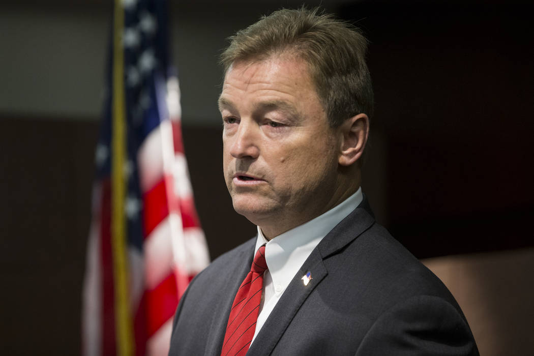 Sen. Dean Heller, R-Nev., voted against a straight repeal of Obamacare with a two-year delay on Wednesday, July 26. (Erik Verduzco/Las Vegas Review-Journal)