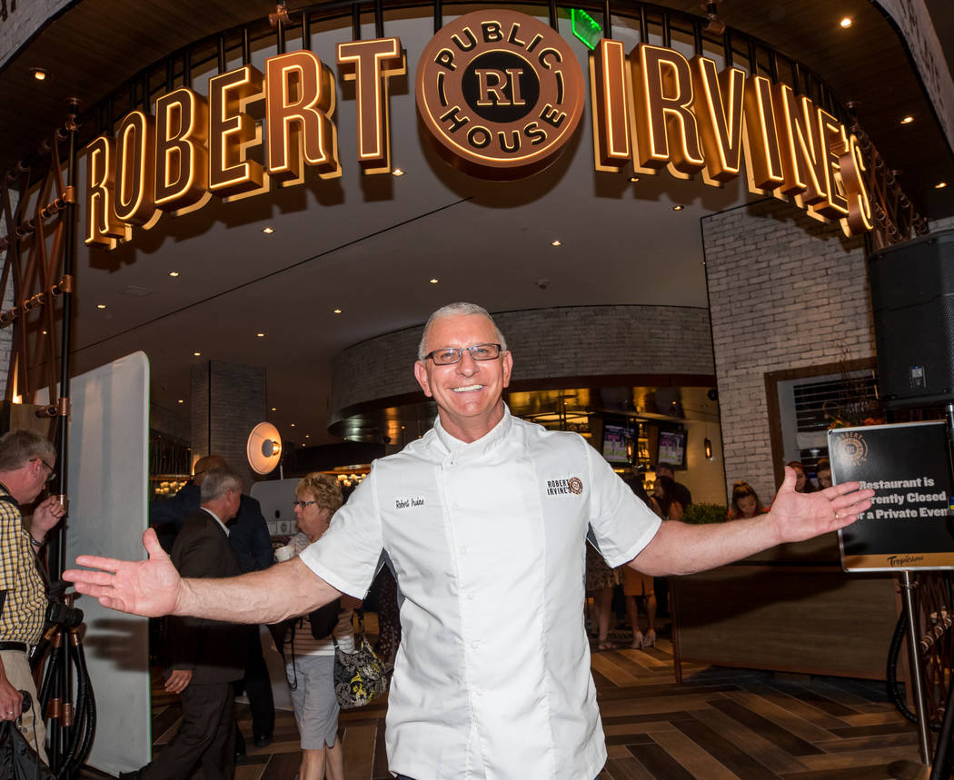 Robert Irvine is shown at the opening of Robert Irvine Public House at the Tropicana on Thursday, July 27, 2017 (Erik Kabik Photography)