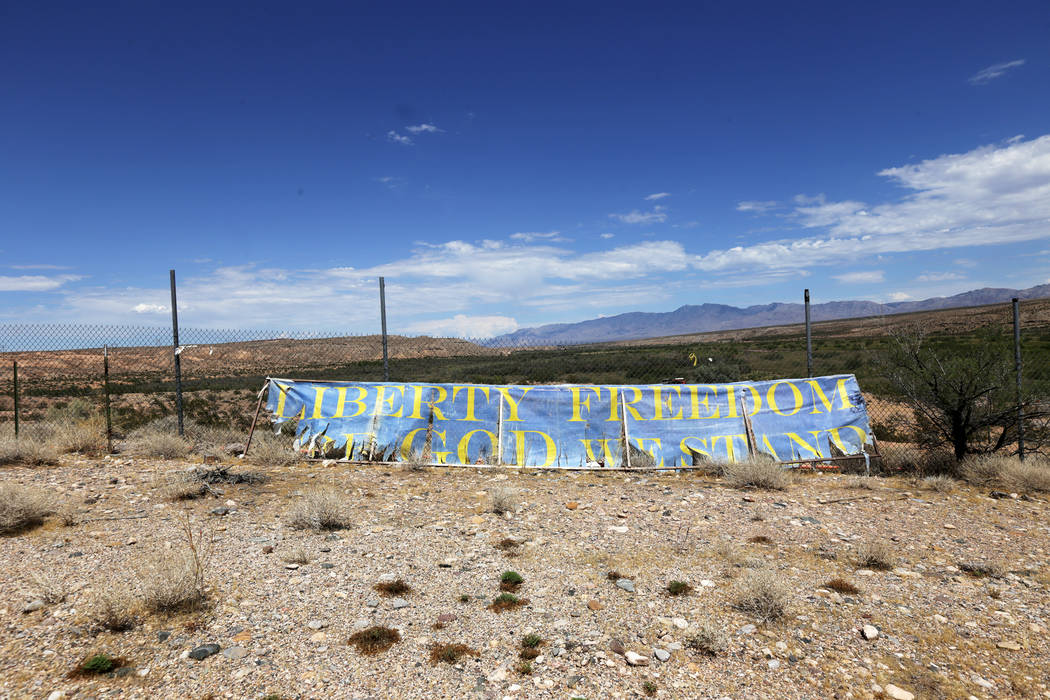 The site where the Bundy stand off occurred near Bunkerville on Sunday, July 30, 2017, near Bunkerville. Interior Secretary Ryan Zinke is in the area to discuss the review of Nevada's Gold Butte a ...