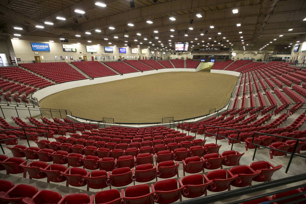 A layer of freshly groomed dirt is laid out for an upcoming equestrian event at the South Point Arena and Equestrian Center, Wednesday, July 19, 2017, in Las Vegas. Richard Brian Las Vegas Review- ...