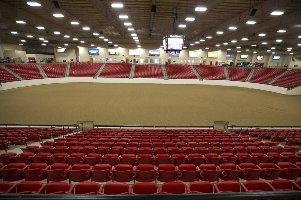 A layer of freshly groomed dirt is laid out for an upcoming equestrian event at the South Point Arena and Equestrian Center, Wednesday, July 19, 2017, in Las Vegas. Richard Brian Las Vegas Review- ...