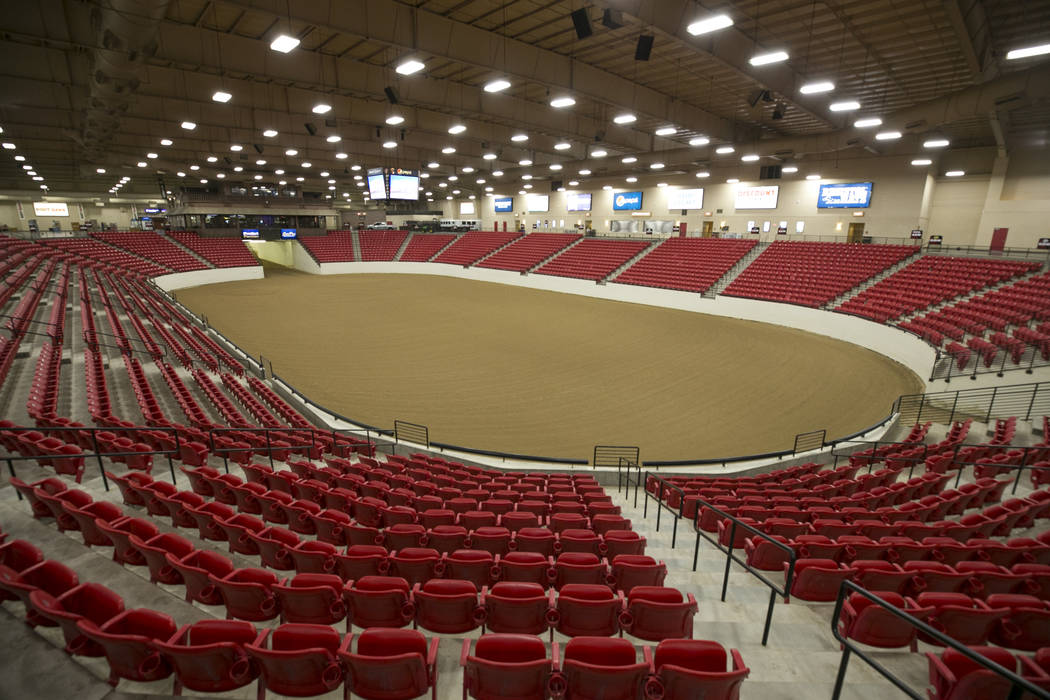 A layer of freshly groomed dirt is laid out for an upcoming equestrian event at the South Point Arena and Equestrian Center, Wednesday, July 19, 2017, in Las Vegas. Richard Brian Las Vegas Review- ...