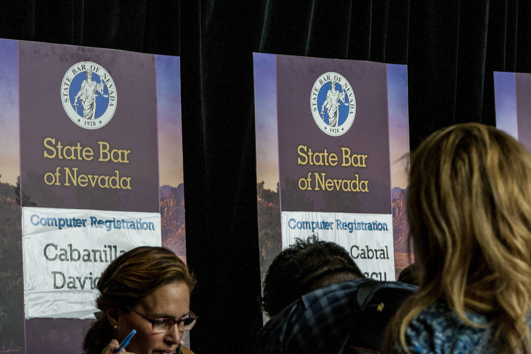 People register for the Nevada bar exam in the Student Union at UNLV on Monday, July 24, 2017.  Patrick Connolly Las Vegas Review-Journal @PConnPie