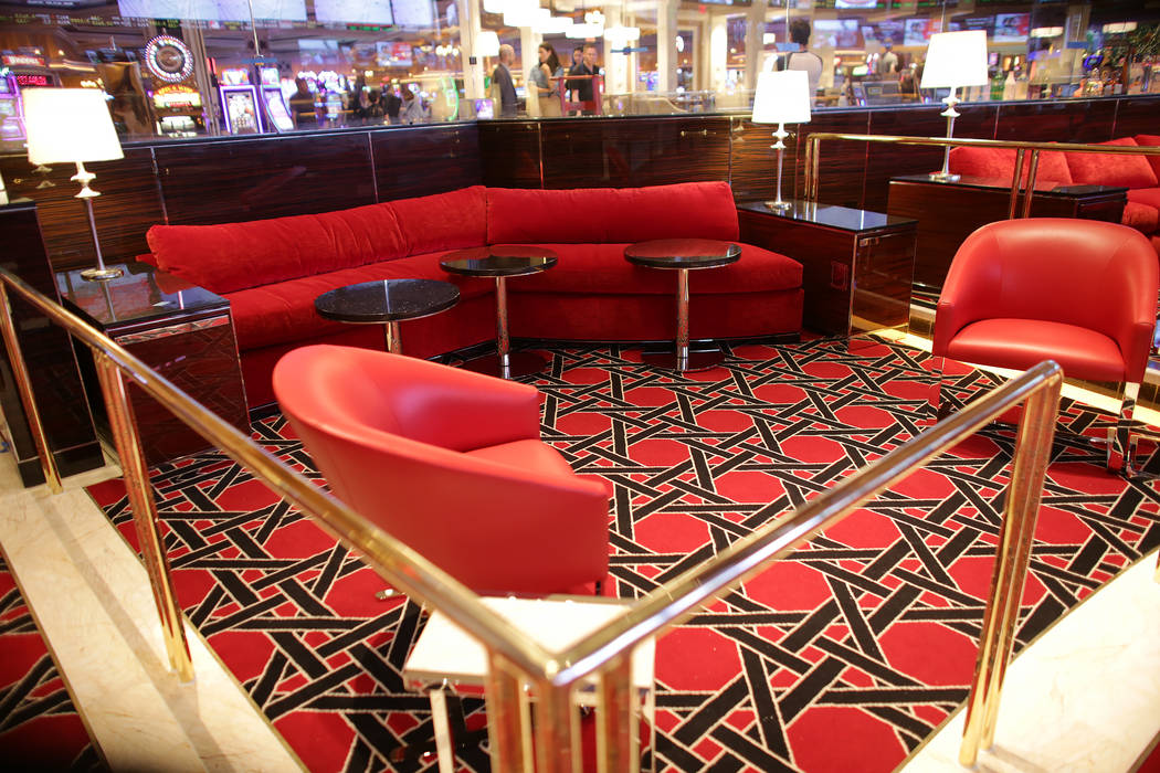 The VIP area at the new race and sports book at the Wynn on Monday, July 31, 2017, in Las Vegas.There are new screens, seats, carpet and a new bar. Rachel Aston Las Vegas Review-Journal @rookie__rae