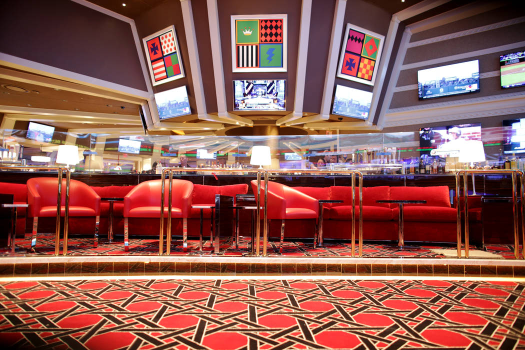 The VIP area at the new race and sports book at the Wynn on Monday, July 31, 2017, in Las Vegas.There are new screens, seats, carpet and a new bar. Rachel Aston Las Vegas Review-Journal @rookie__rae