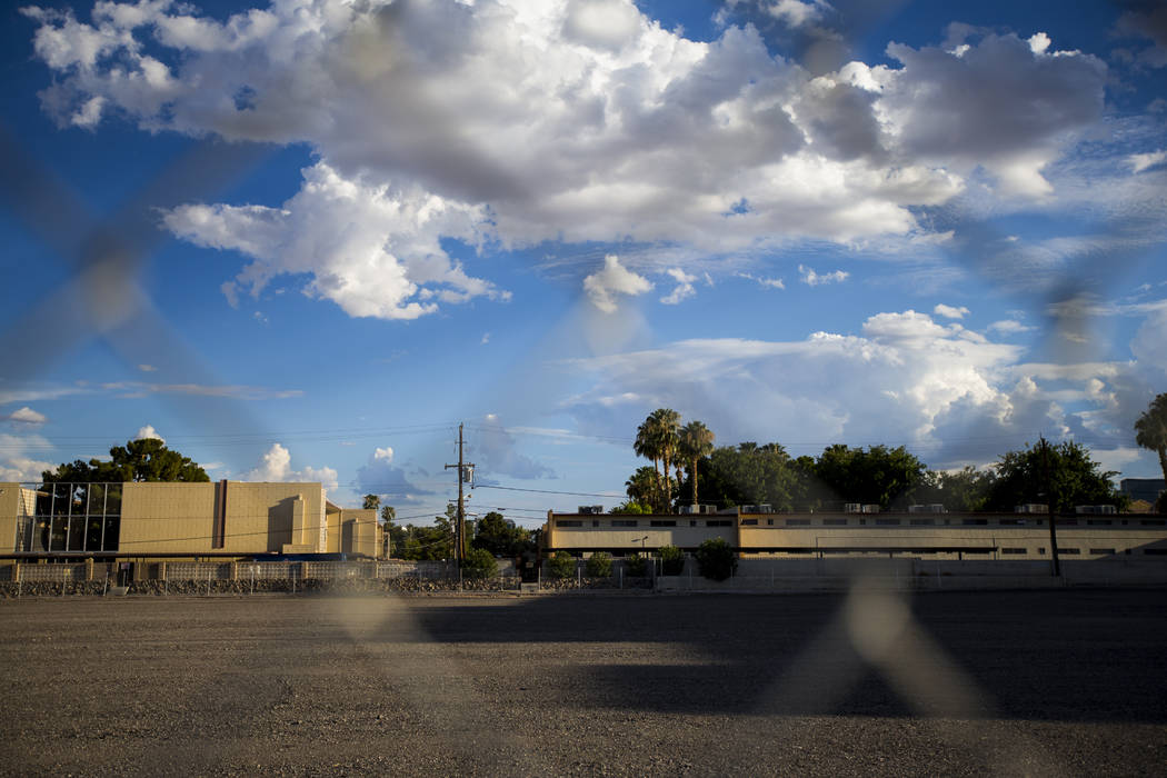 The lot where The Clarion Hotel and Casino once stood on Convention Center Drive in Las Vegas on Wednesday, Aug. 2, 2017. Chase Stevens Las Vegas Review-Journal @csstevensphoto