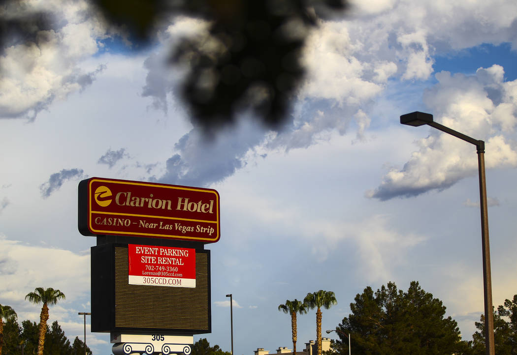 The lot where The Clarion Hotel and Casino once stood on Convention Center Drive in Las Vegas on Wednesday, Aug. 2, 2017. Chase Stevens Las Vegas Review-Journal @csstevensphoto