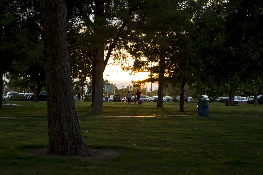 The sun sets at Sunset Park in Las Vegas on Tuesday, Aug. 1, 2017. Bridget Bennett Las Vegas Review-Journal @bridgetkbennett