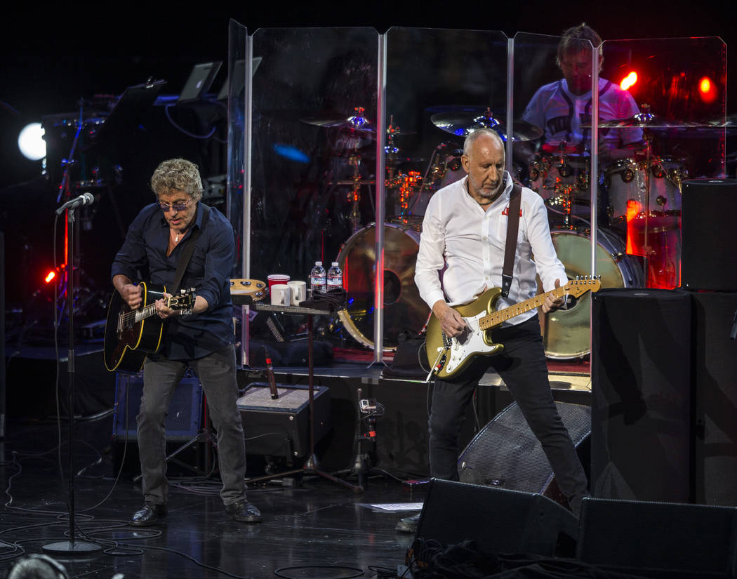 Roger Daltrey and guitarist Pete Townshend of The Who perform at the Colosseum at Caesars Palace on Saturday, July 29, 2017.  Patrick Connolly Las Vegas Review-Journal @PConnPie