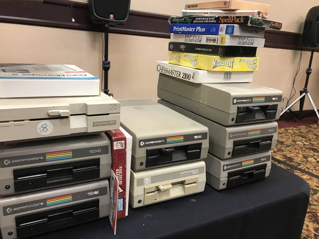 Commodore gadgets are shown on July 29, 2017 at the Commodore Retro Expo at Alexis Park Resort, 375 E. Harmon Ave. (Kailyn Brown/ View) @KailynHype