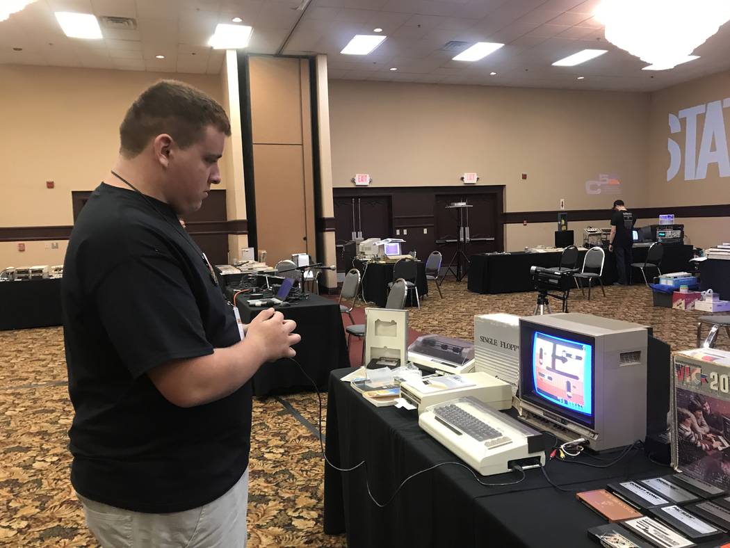 Vincent Mazzei, 15, plays computer game on his Commodore VIC-20 on July 29, 2017 at the Commodore Retro Expo at Alexis Park Resort, 375 E. Harmon Ave. (Kailyn Brown/ View) @KailynHype