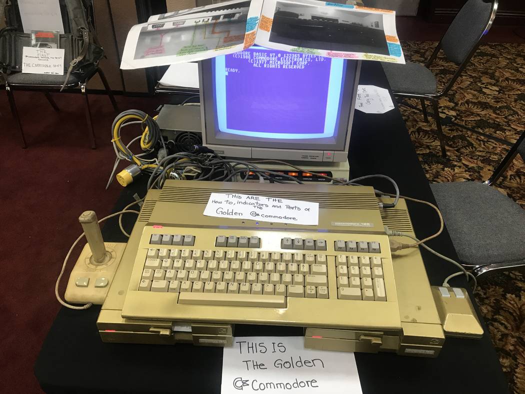 A Commodore gadget, which exhibitor Yul Haasmann named "The Golden Commodore," is shown on July 29t, 2017 at the Commodore Retro Expo at Alexis Park Resort, 375 E. Harmon Ave. (Kailyn Brown/ View) ...