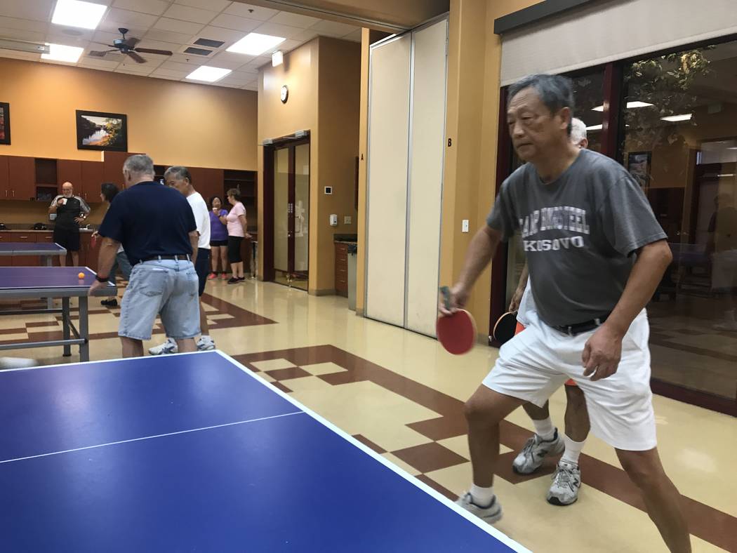 Doug Wen, 67, plays ping pong on July 3, 2017 at Sun City Aliante community center, 7390 N. Aliante Parkway. (Kailyn Brown/ View) @KailynHype