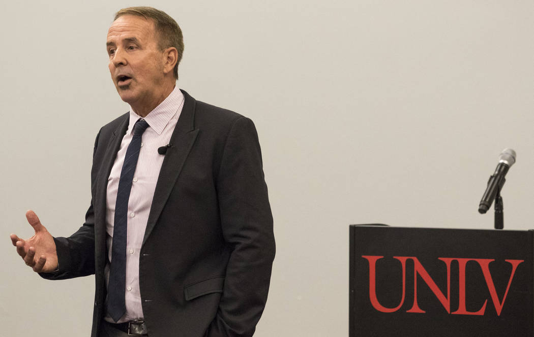 Dr. Thom Reilly, a candidate for Chancellor of the Nevada System of Higher Education, speaks during a candidate forum at UNLV on Thursday, June 21, 2017. Richard Brian Las Vegas Review-Journal @ve ...