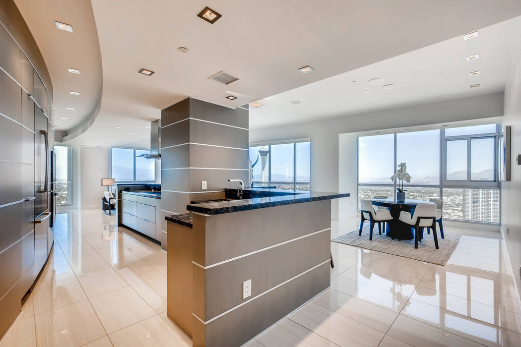 A Sky Las Vegas unit that is on the market features a modern design. (Char Luxury Real Estate)