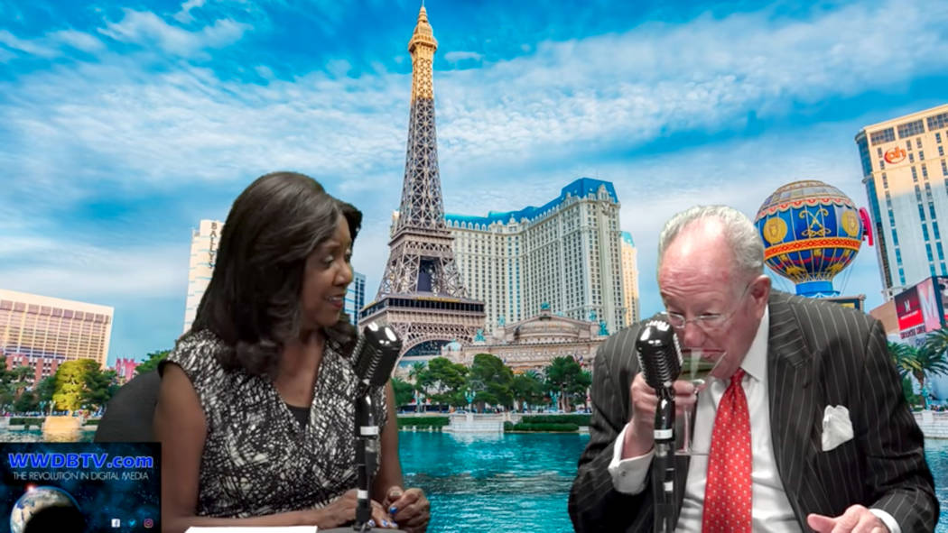 Oscar Goodman pauses to drink from his martini while being interviewed on Live! Las Vegas with Rikki Cheese. The interview aired June 27, 2017, at WWDBTV.com. World Wide Digital Broadcasting Corpo ...