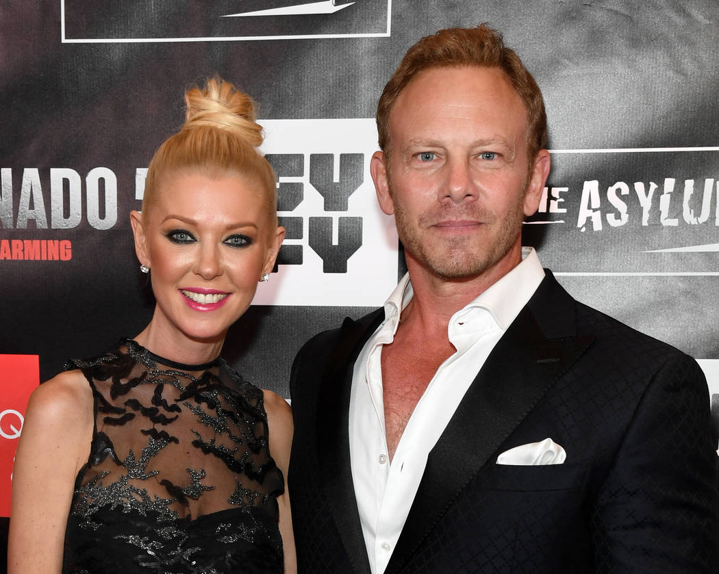 Actress Tara Reid (L) and actor Ian Ziering attend the premiere of "Sharknado 5: Global Swarming" at The LINQ Hotel & Casino on August 6, 2017 in Las Vegas, Nevada.  (Ethan Miller/Getty Images ...