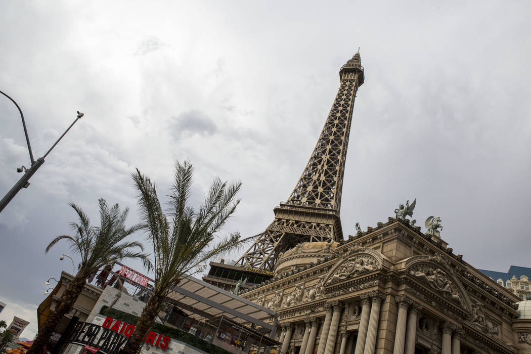 A view of the Eiffel Tower at Paris Las Vegas after a rainstorm on the Las Vegas Strip on Monday, July 17, 2017. (Patrick Connolly/Las Vegas Review-Journal) @PConnPie