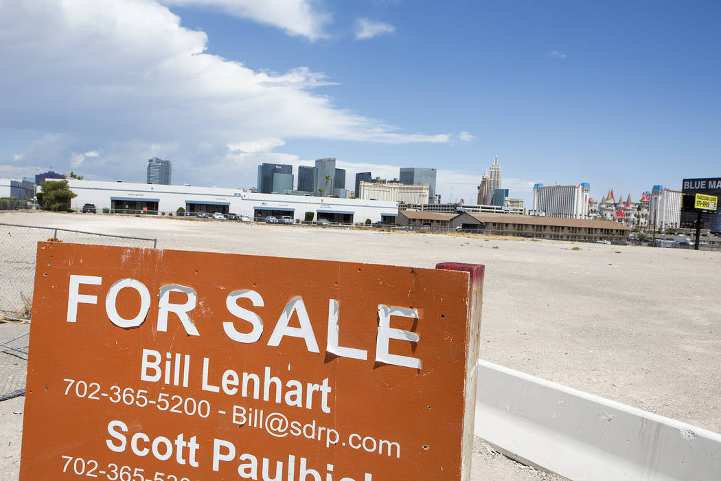 An investment group bought a 2.5-acre parcel across from the Raiders stadium site at the northeast corner of Hacienda avenue and Aldebaran avenue for $7 million, as seen on Friday, Aug. 11, 2017.