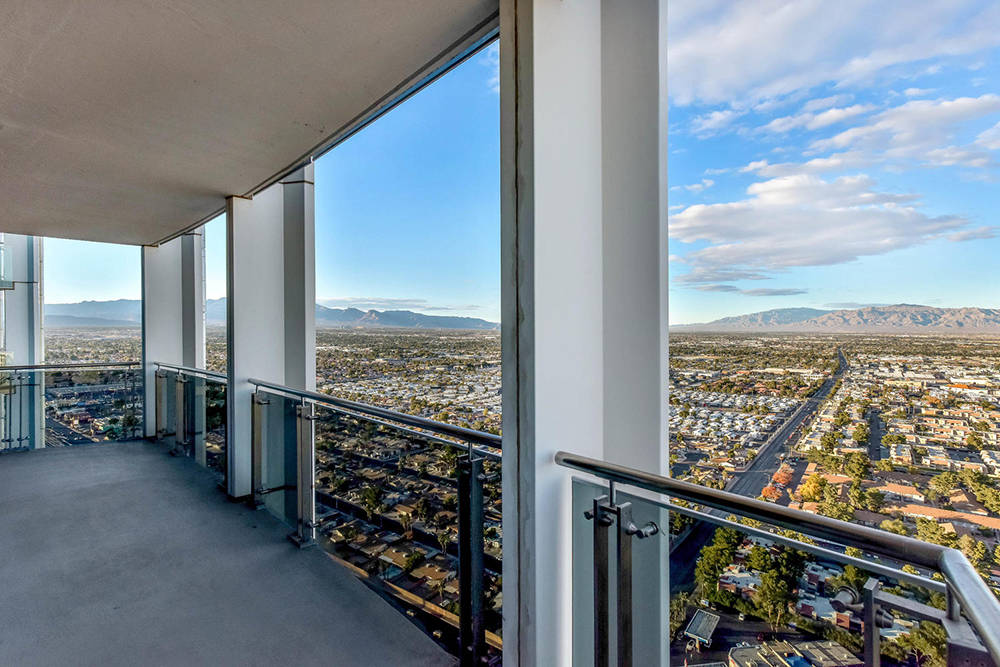 A balcony view from a Palms Place unit on Flamingo Road. (Palms Place)