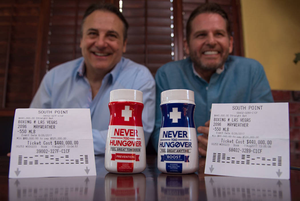 Gavin Maloof, left, Joe Maloof, right, and Phil Maloof (not pictured) made an $880,000 wager on Floyd Mayweather, Jr. to beat Conor McGregor on Aug. 26. (courtesy)