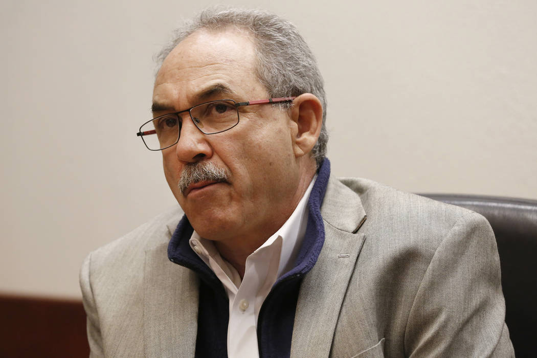 In this Dec. 14, 2016 file photo, John Vellardita during an editorial board meeting in Las Vegas. David Guzman Las Vegas Review-Journal