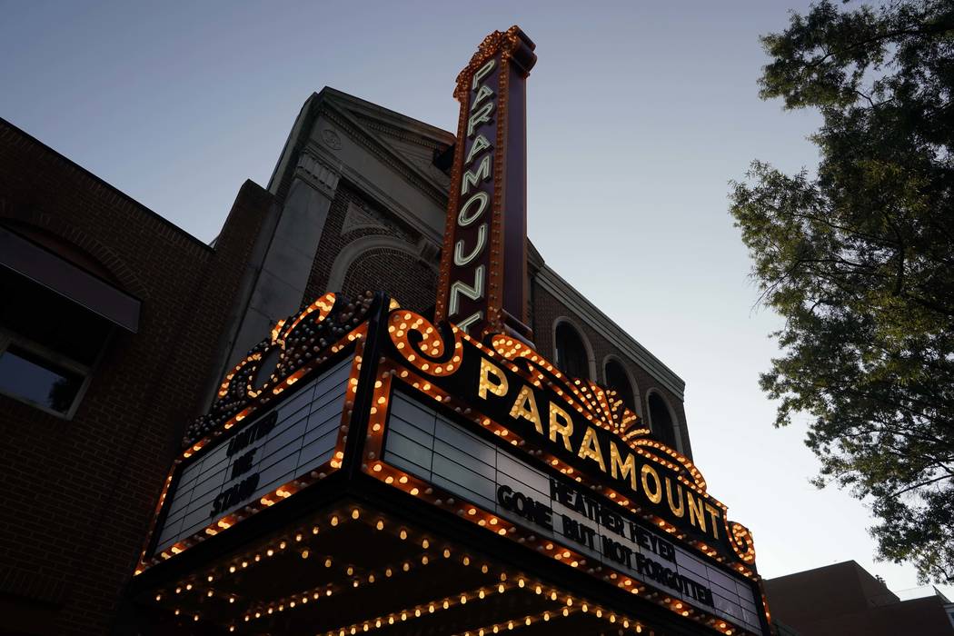 The Paramount Theater is seen prior to a memorial service for car attack victim Heather Heyer in Charlottesville, Virginia, Aug. 16. 2017. (Jonathan Ernst/Reuters)