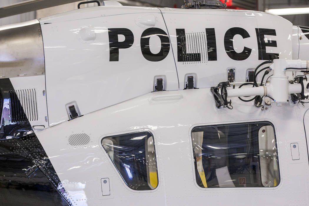The new Las Vegas Metropolitan Police helicopter at the North Las Vegas Airport on Wednesday, Aug. 16, 2017.  Patrick Connolly Las Vegas Review-Journal @PConnPie