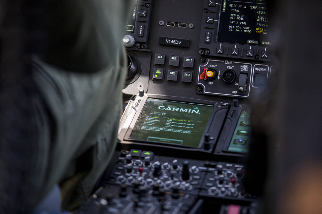 Gauges in the new Las Vegas Metropolitan Police helicopter at the North Las Vegas Airport on Wednesday, Aug. 16, 2017.  Patrick Connolly Las Vegas Review-Journal @PConnPie