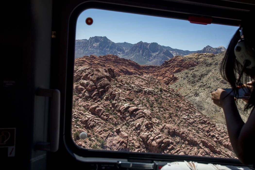 A view of Red Rock Canyon from the new Las Vegas Metropolitan Police helicopter on Wednesday, Aug. 16, 2017.  Patrick Connolly Las Vegas Review-Journal @PConnPie