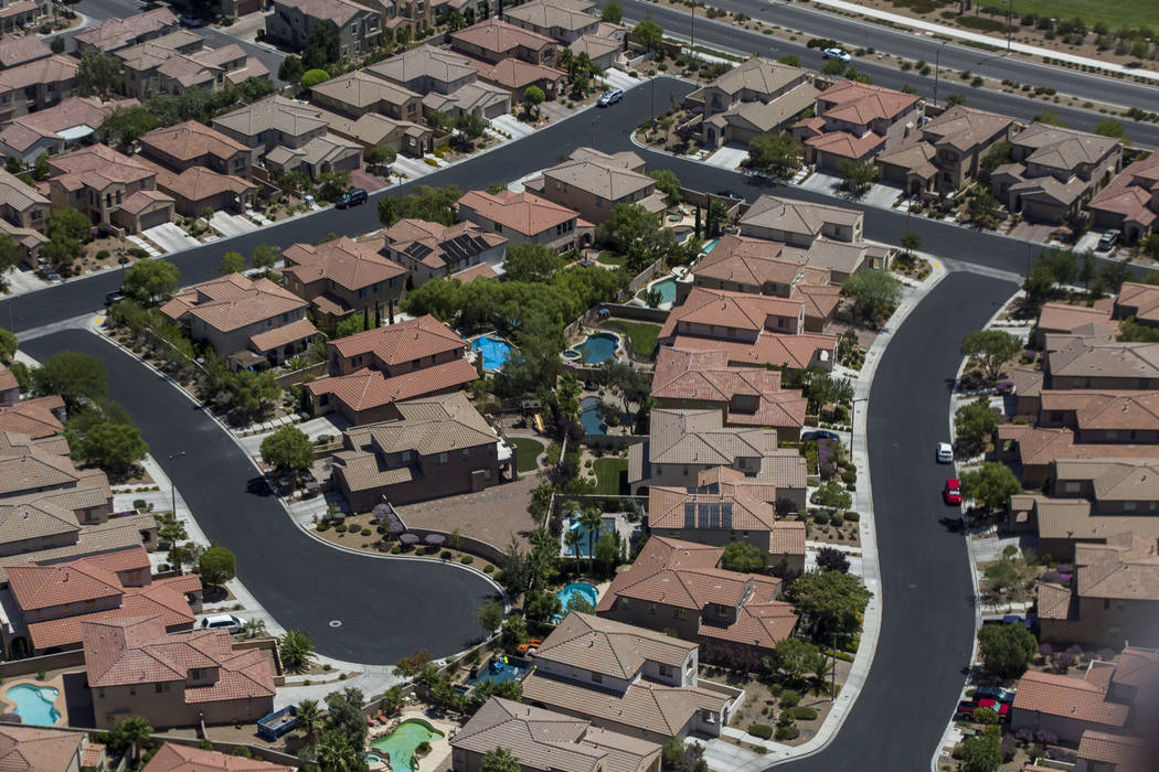 Houses in Summerlin from the new Las Vegas Metropolitan Police helicopter on Wednesday, Aug. 16, 2017.  Patrick Connolly Las Vegas Review-Journal @PConnPie